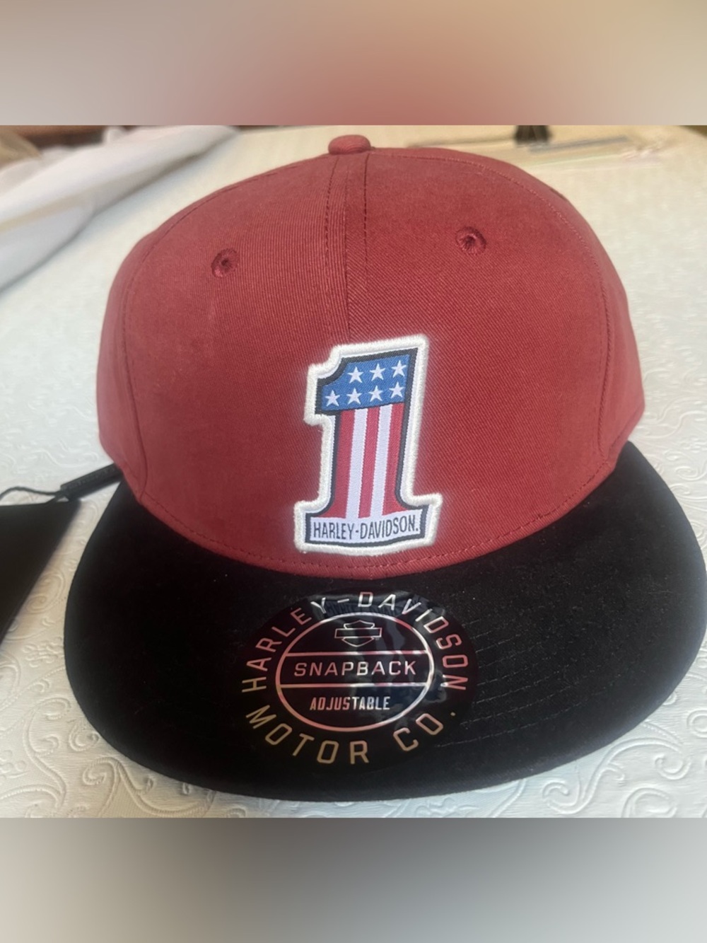 Harley-Davidson Maroon and Black Number 1 Snapback